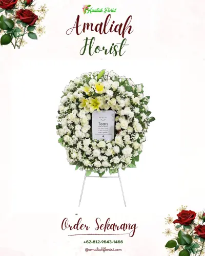 Krans Bunga Duka Cita di Tamanan