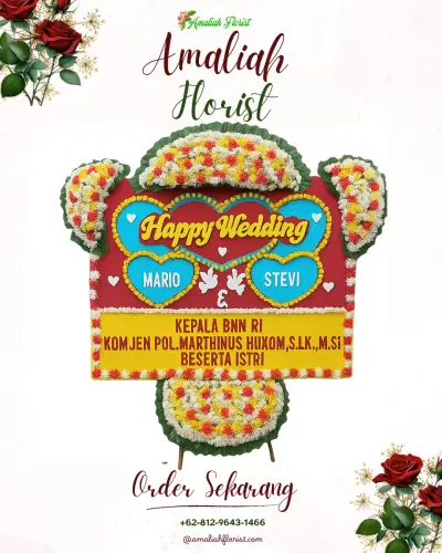 Karangan Papan Bunga Pernikahan di Tamanan